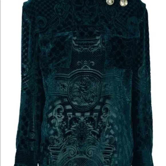 BALMAIN FABERGE RUNWAY VELVET Blouse FR 38 US 6 - Picture 3 of 5